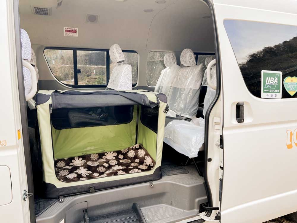 ドッグタクシーの車内の例の写真